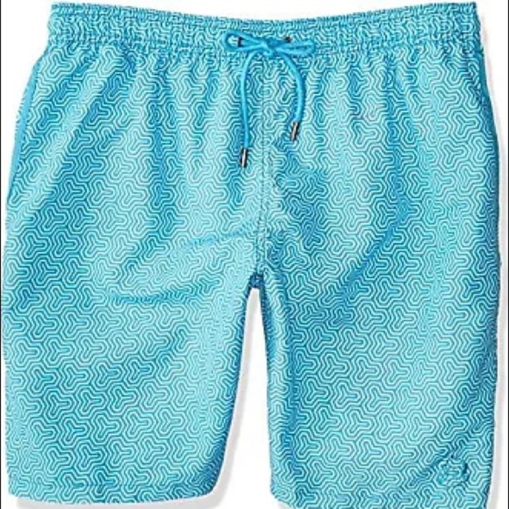 BEACH BROS. GEO TEAL BOARD SHORTS